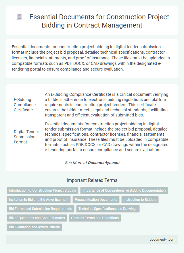 Essential Documents for Construction Project Bidding in Contract Management