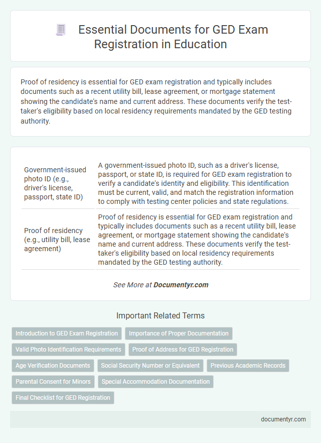 Essential Documents for GED Exam Registration in Education