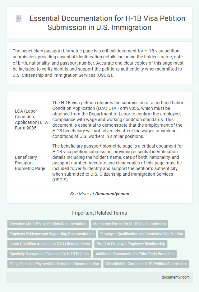 Essential Documentation for H-1B Visa Petition Submission in U.S. Immigration