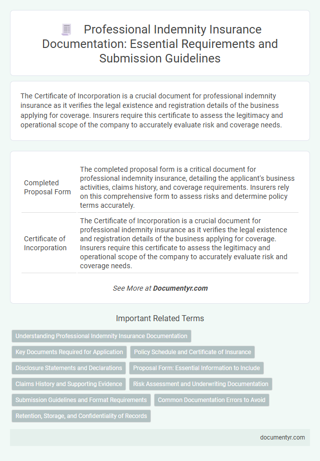 Professional Indemnity Insurance Documentation: Essential Requirements and Submission Guidelines