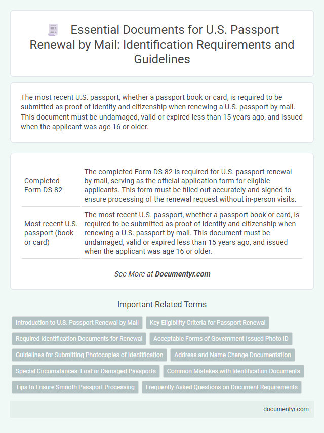 Essential Documents for U.S. Passport Renewal by Mail: Identification Requirements and Guidelines