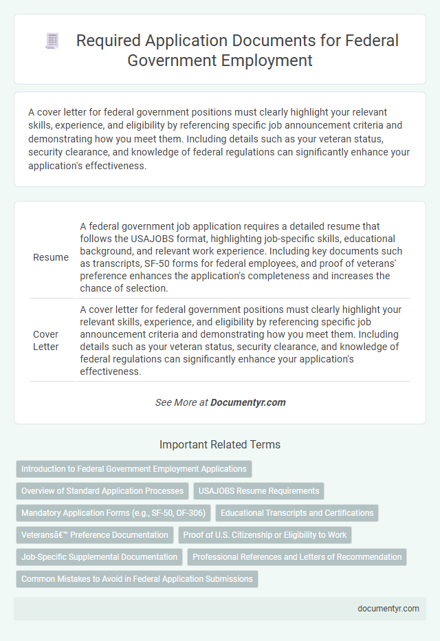 Required Application Documents for Federal Government Employment