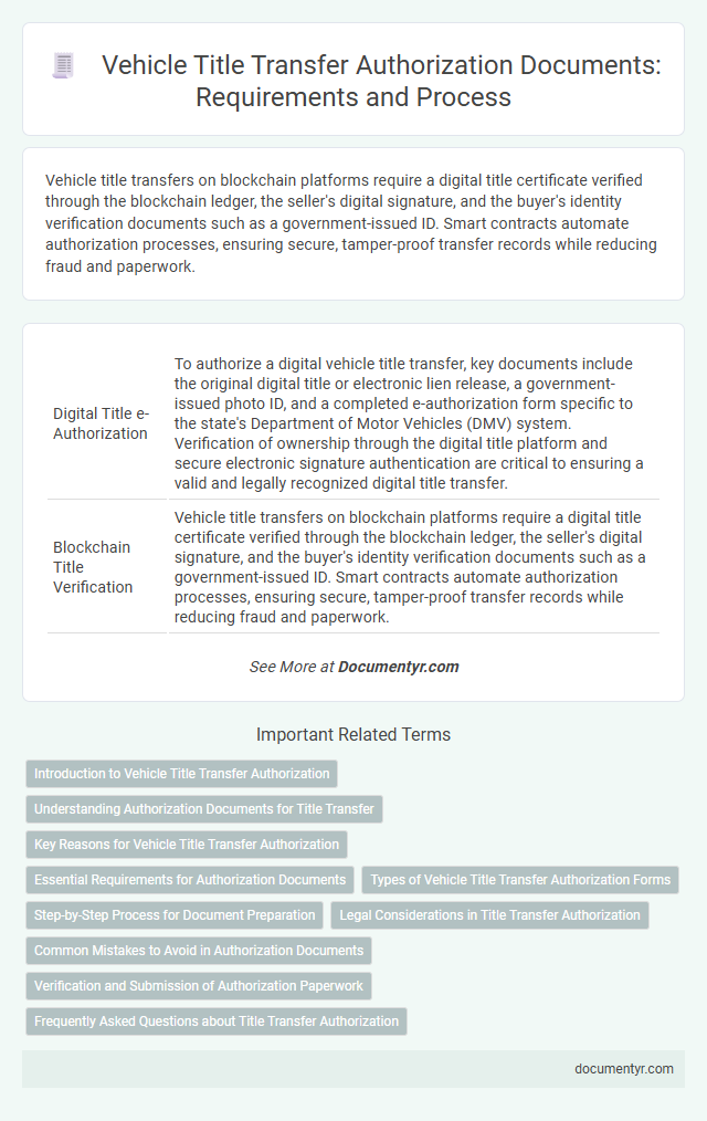 Vehicle Title Transfer Authorization Documents: Requirements and Process