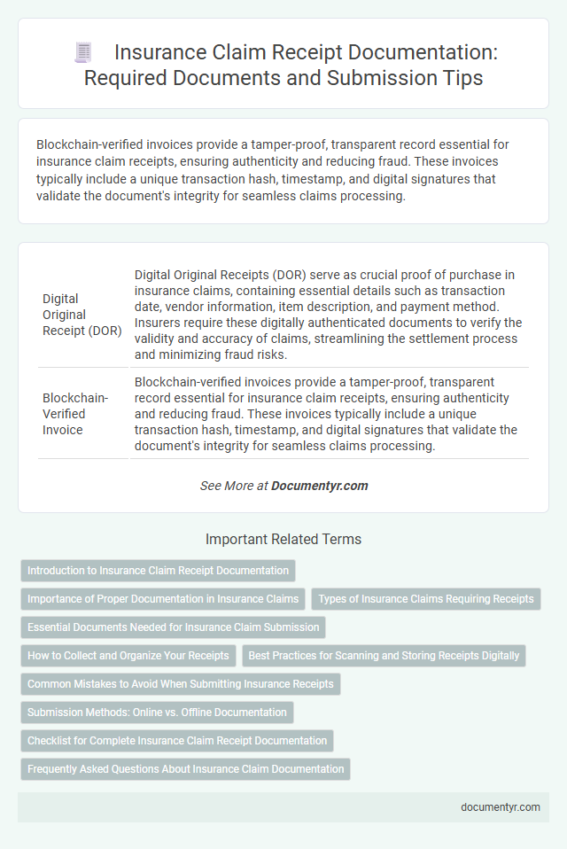 Insurance Claim Receipt Documentation: Required Documents and Submission Tips