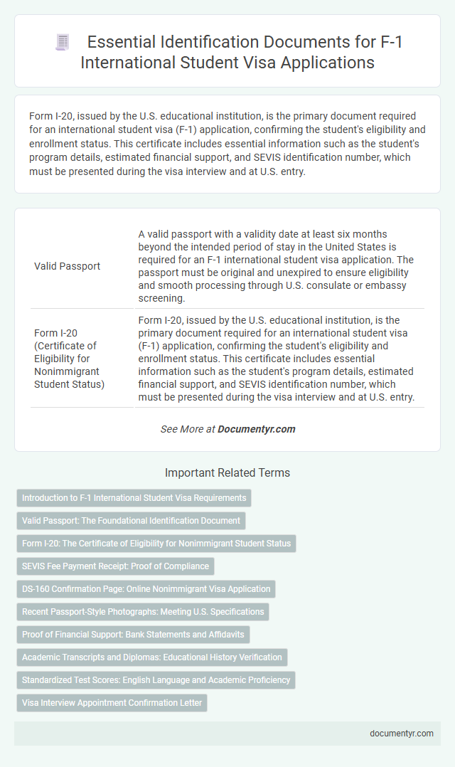 Essential Identification Documents for F-1 International Student Visa Applications