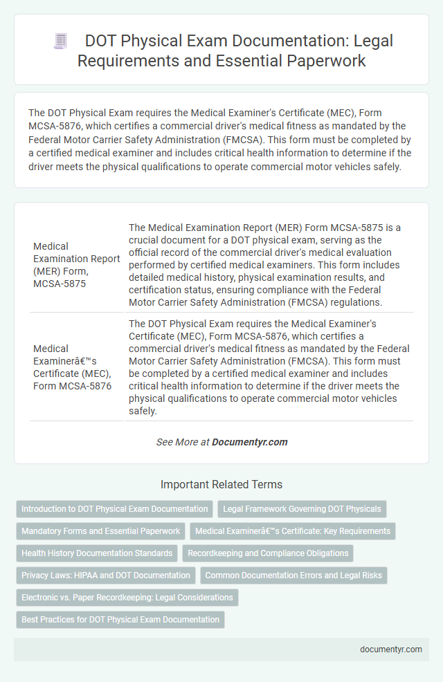 DOT Physical Exam Documentation: Legal Requirements and Essential Paperwork