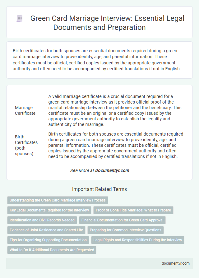 Green Card Marriage Interview: Essential Legal Documents and Preparation