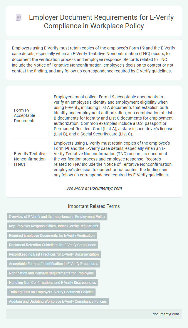 Employer Document Requirements for E-Verify Compliance in Workplace Policy