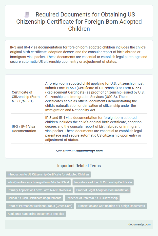 Required Documents for Obtaining US Citizenship Certificate for Foreign-Born Adopted Children