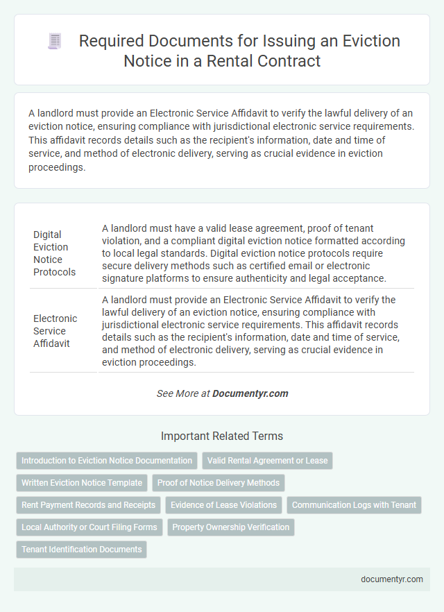Required Documents for Issuing an Eviction Notice in a Rental Contract