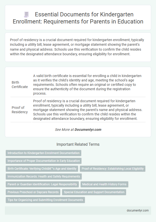 Essential Documents for Kindergarten Enrollment: Requirements for Parents in Education