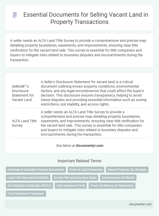 Essential Documents for Selling Vacant Land in Property Transactions
