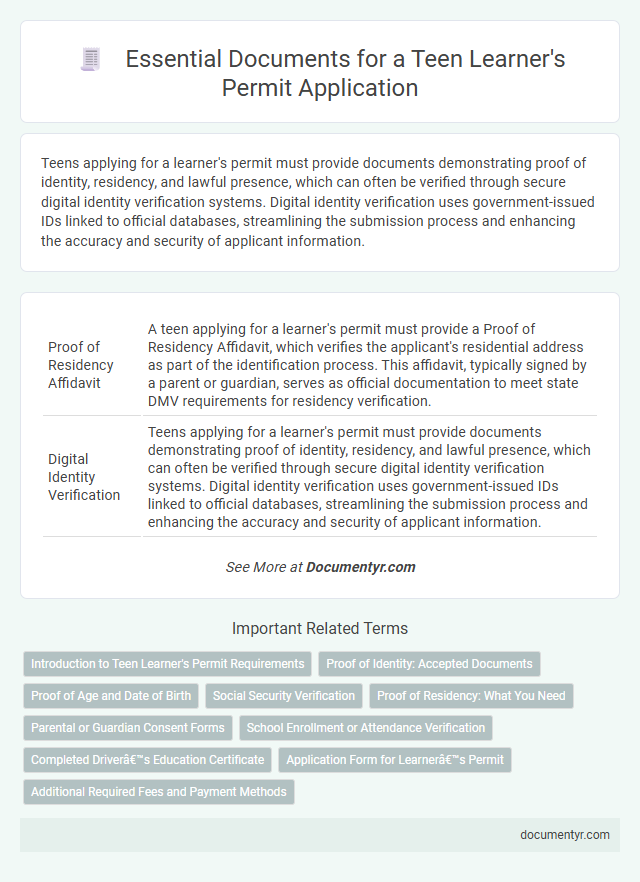Essential Documents for a Teen Learner's Permit Application