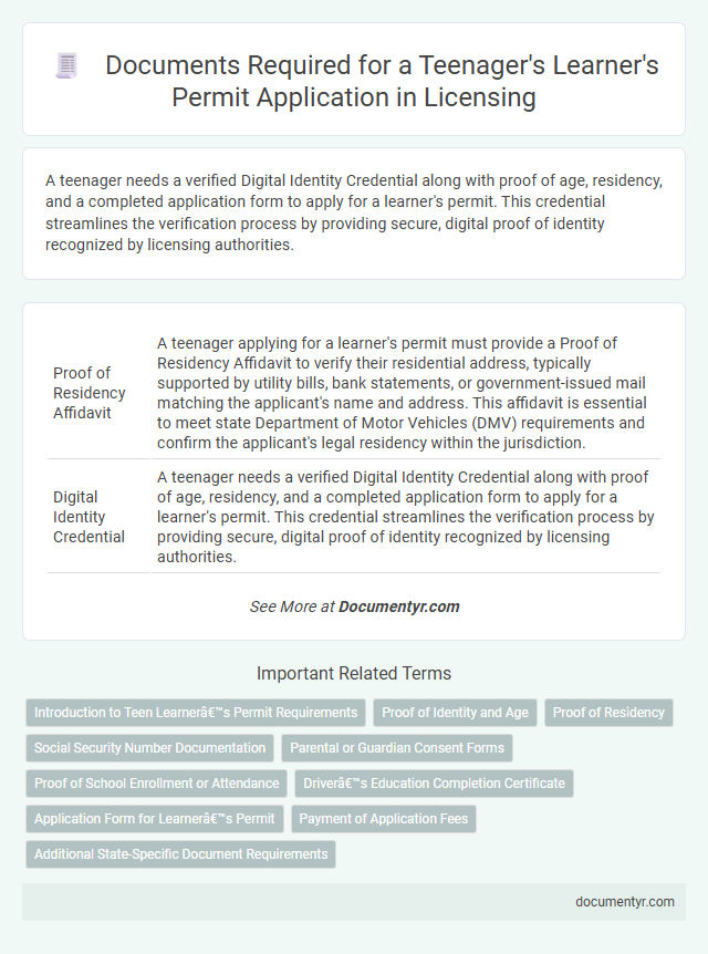 Documents Required for a Teenager's Learner's Permit Application in Licensing