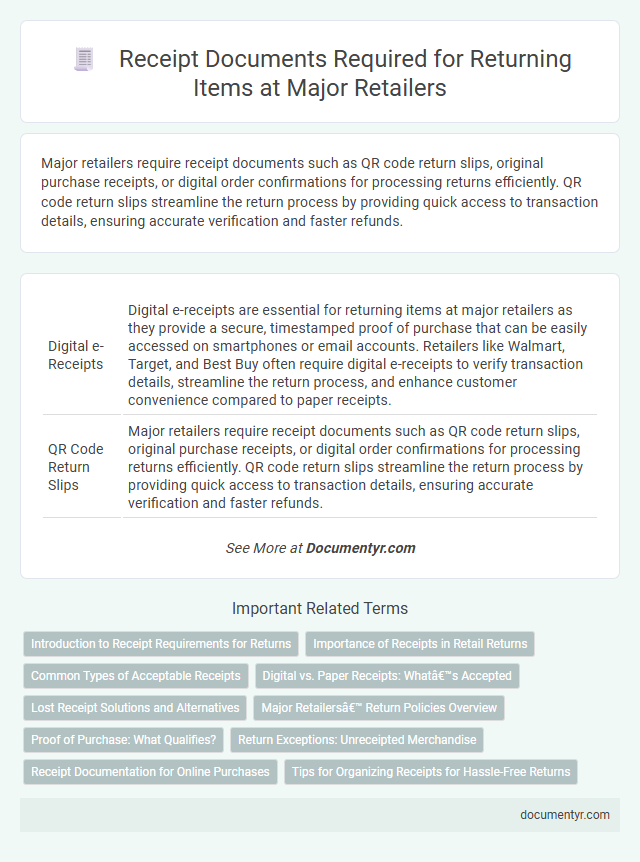 Receipt Documents Required for Returning Items at Major Retailers