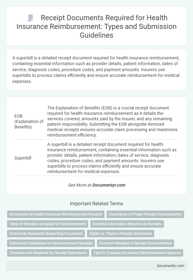 Receipt Documents Required for Health Insurance Reimbursement: Types and Submission Guidelines