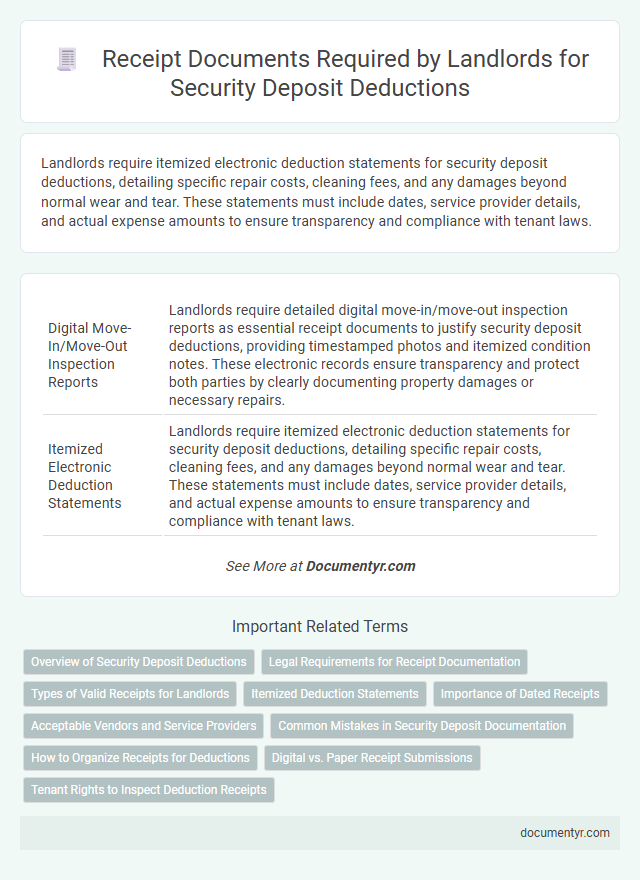 Receipt Documents Required by Landlords for Security Deposit Deductions