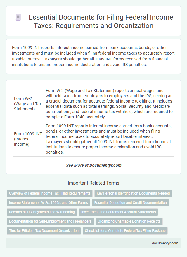 Essential Documents for Filing Federal Income Taxes: Requirements and Organization