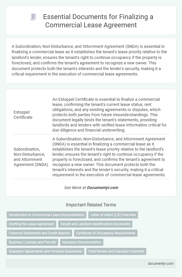 Essential Documents for Finalizing a Commercial Lease Agreement