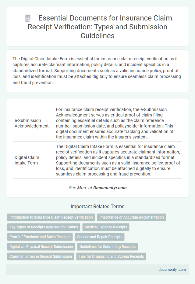 Essential Documents for Insurance Claim Receipt Verification: Types and Submission Guidelines