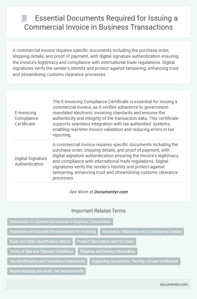 Essential Documents Required for Issuing a Commercial Invoice in Business Transactions
