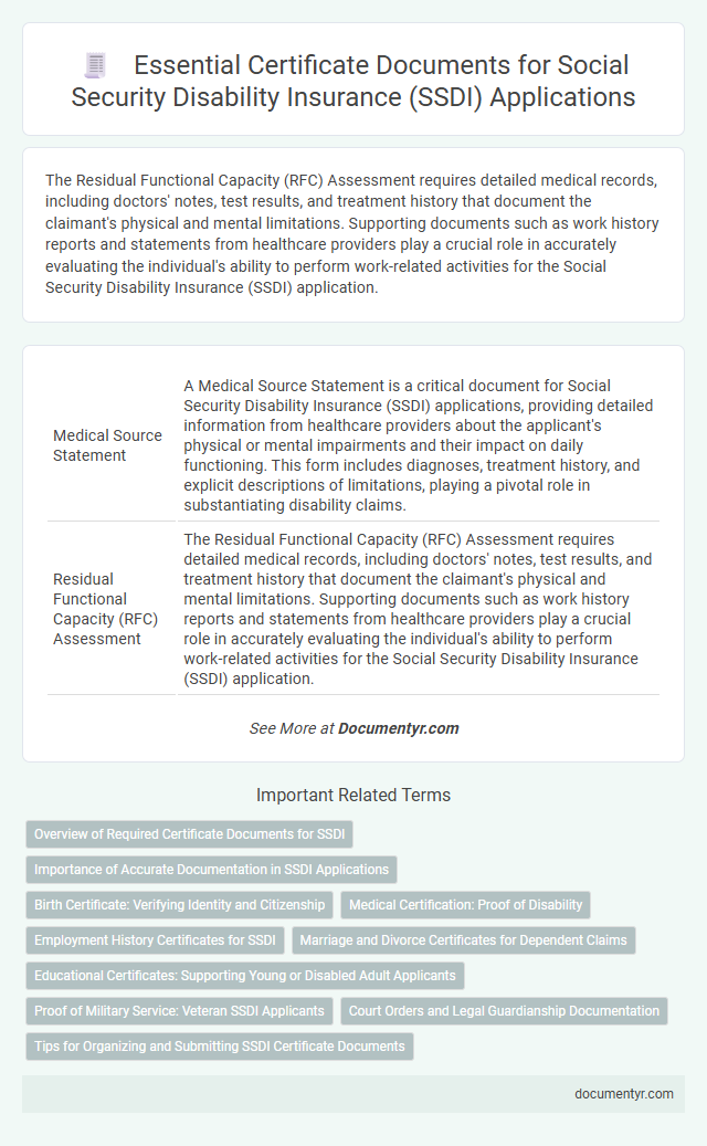 Essential Certificate Documents for Social Security Disability Insurance (SSDI) Applications