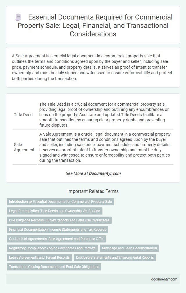 Essential Documents Required for Commercial Property Sale: Legal, Financial, and Transactional Considerations