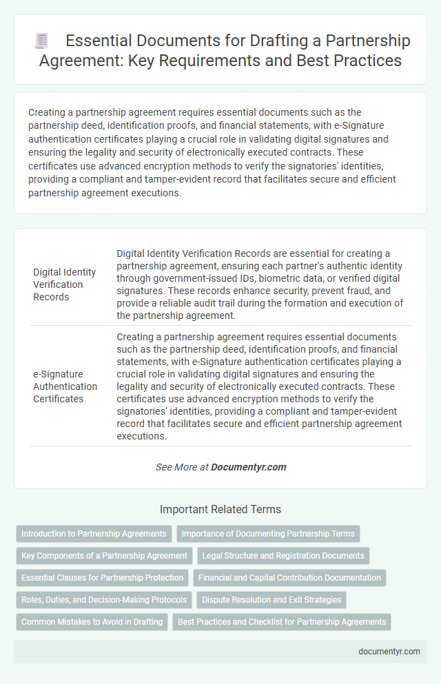 Essential Documents for Drafting a Partnership Agreement: Key Requirements and Best Practices