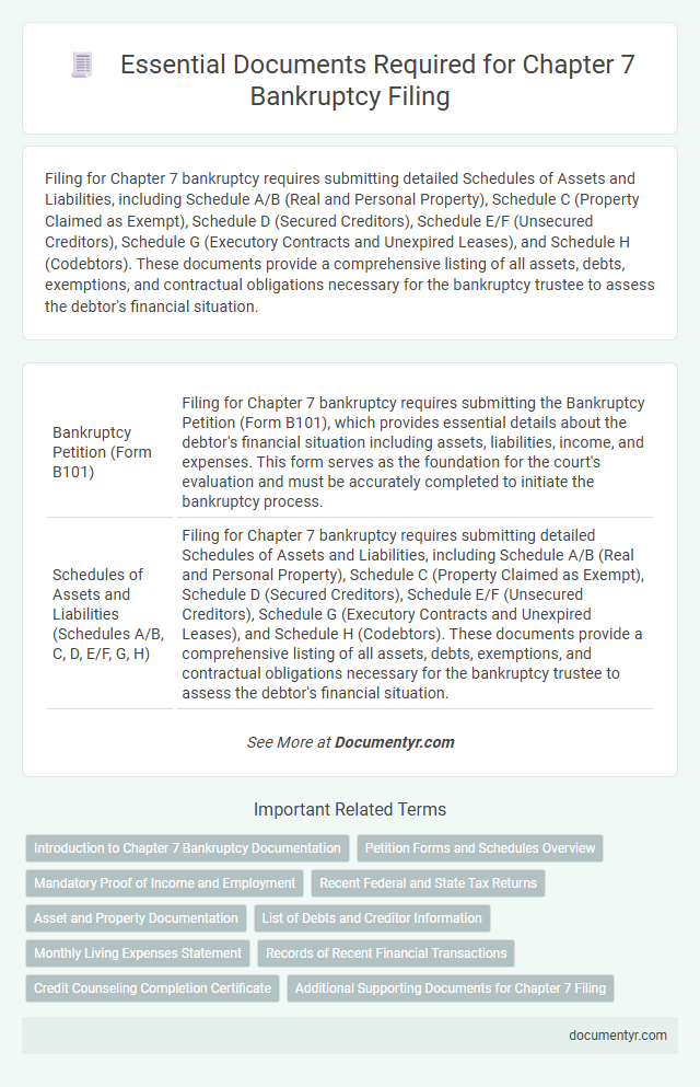 Essential Documents Required for Chapter 7 Bankruptcy Filing