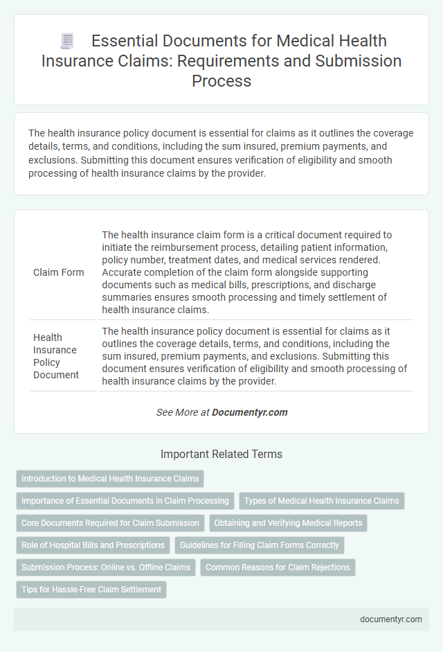 Essential Documents for Medical Health Insurance Claims: Requirements and Submission Process