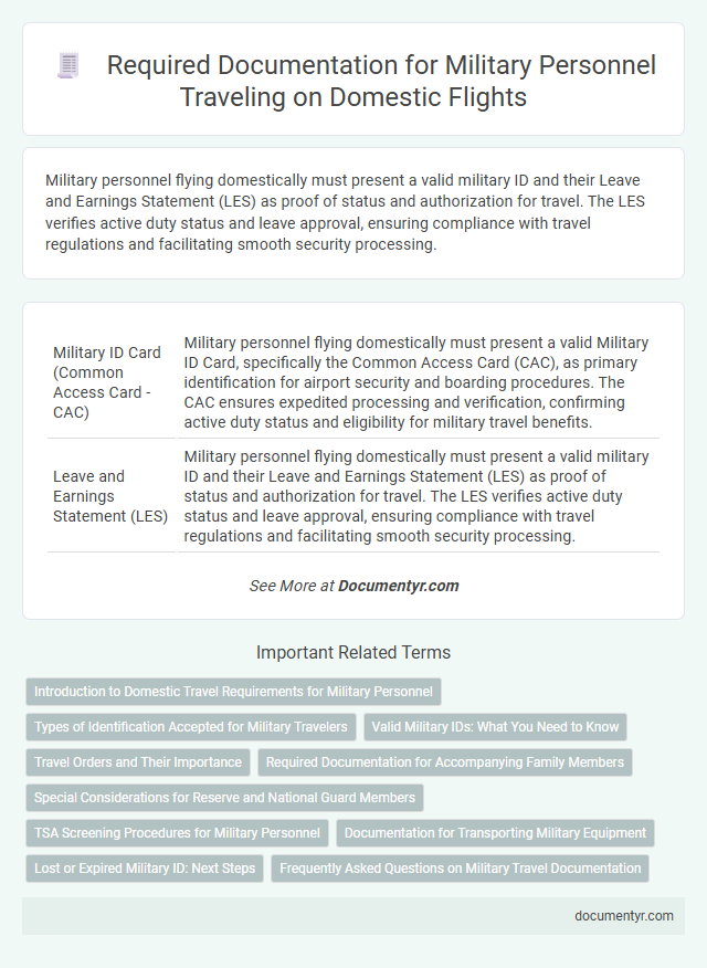 Required Documentation for Military Personnel Traveling on Domestic Flights