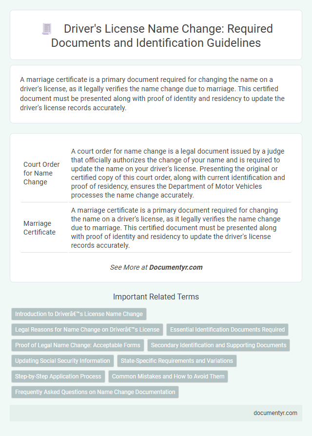 Driver's License Name Change: Required Documents and Identification Guidelines