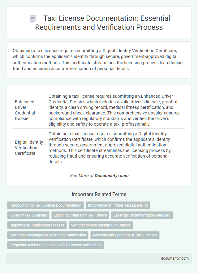 Taxi License Documentation: Essential Requirements and Verification Process