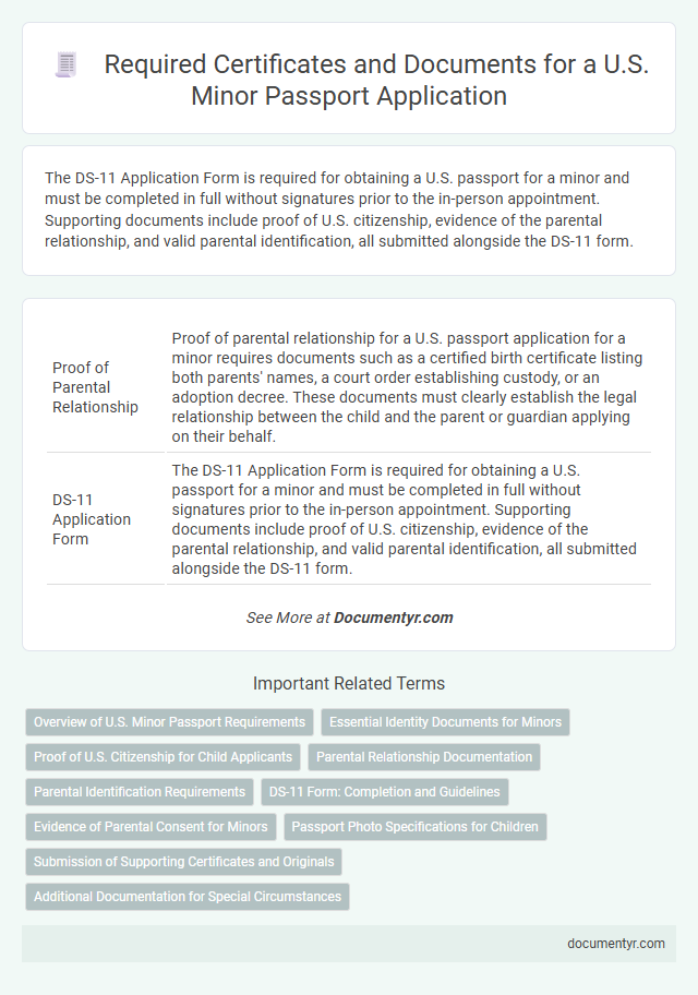 Required Certificates and Documents for a U.S. Minor Passport Application