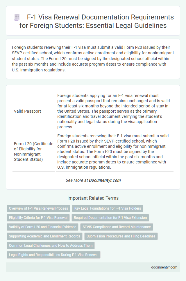 F-1 Visa Renewal Documentation Requirements for Foreign Students: Essential Legal Guidelines