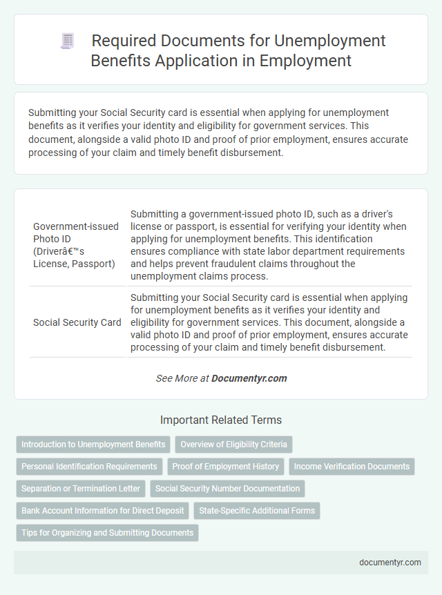 Required Documents for Unemployment Benefits Application in Employment