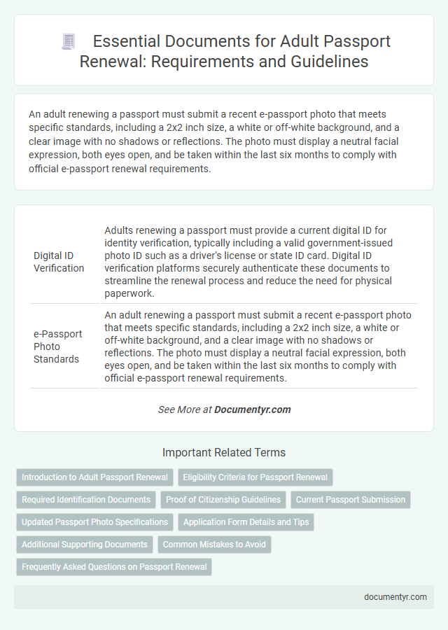 Essential Documents for Adult Passport Renewal: Requirements and Guidelines