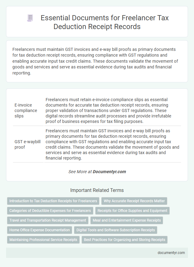 Essential Documents for Freelancer Tax Deduction Receipt Records