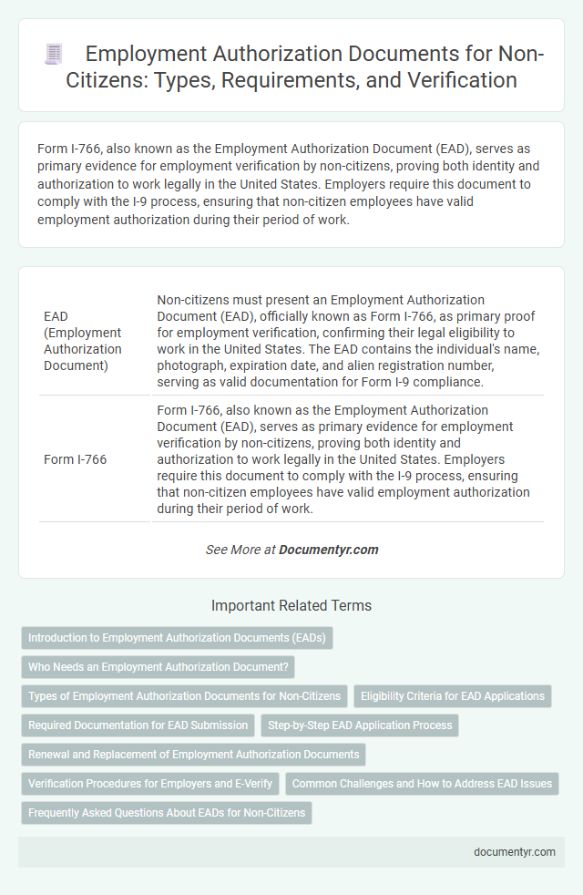 Employment Authorization Documents for Non-Citizens: Types, Requirements, and Verification