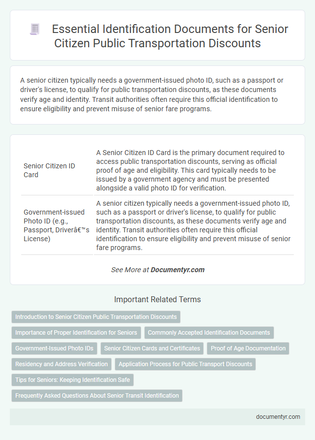 Essential Identification Documents for Senior Citizen Public Transportation Discounts