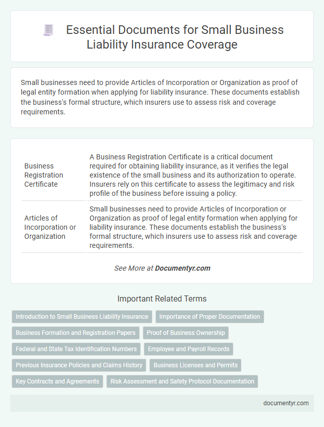 Essential Documents for Small Business Liability Insurance Coverage