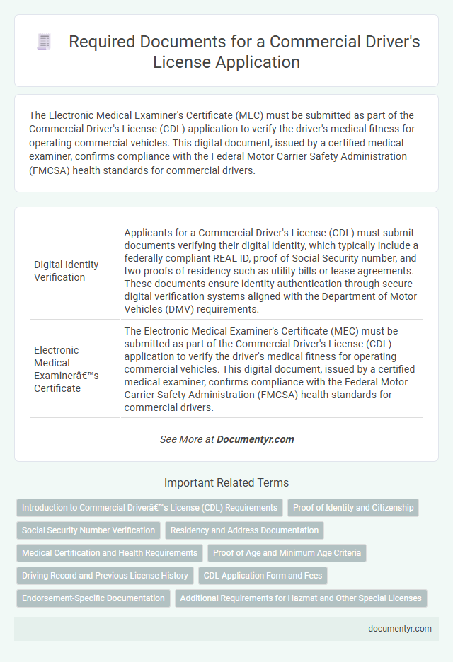 Required Documents for a Commercial Driver's License Application