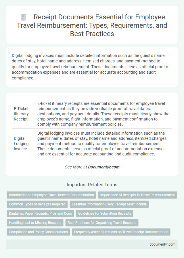 Receipt Documents Essential for Employee Travel Reimbursement: Types, Requirements, and Best Practices