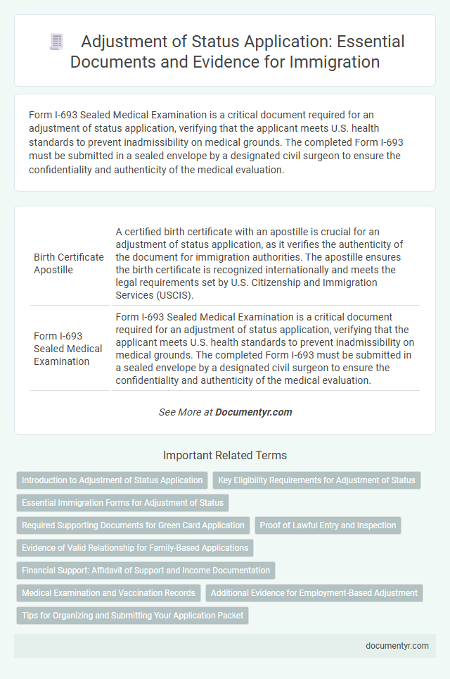 Adjustment of Status Application: Essential Documents and Evidence for Immigration