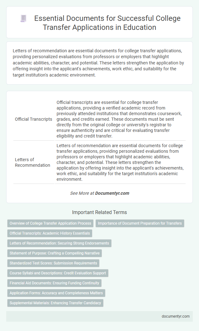 Essential Documents for Successful College Transfer Applications in Education