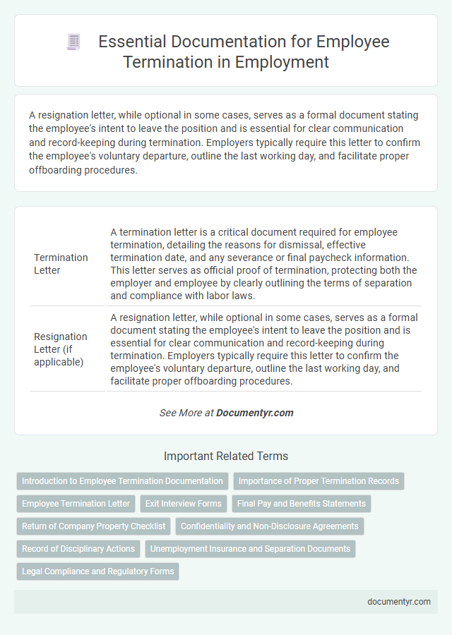 Essential Documentation for Employee Termination in Employment