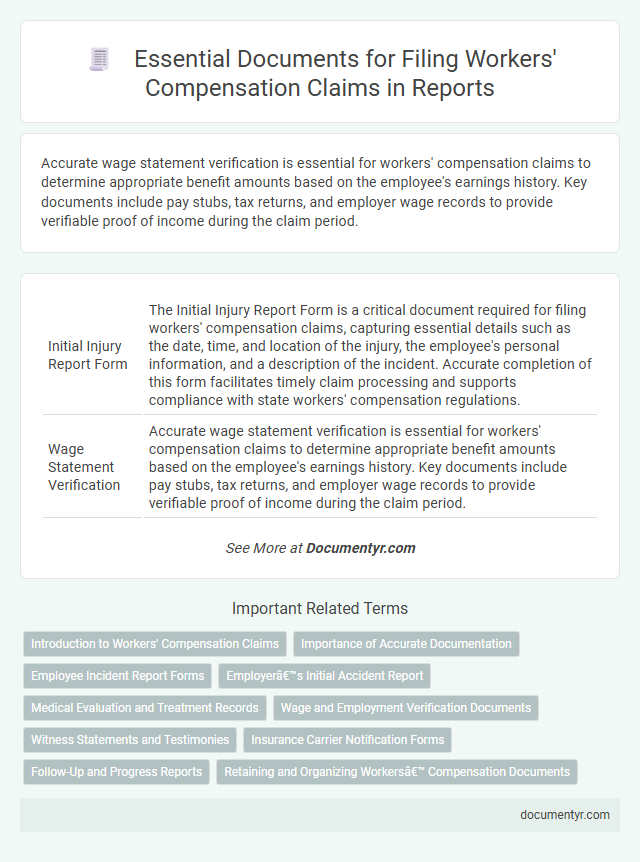 Essential Documents for Filing Workers' Compensation Claims in Reports