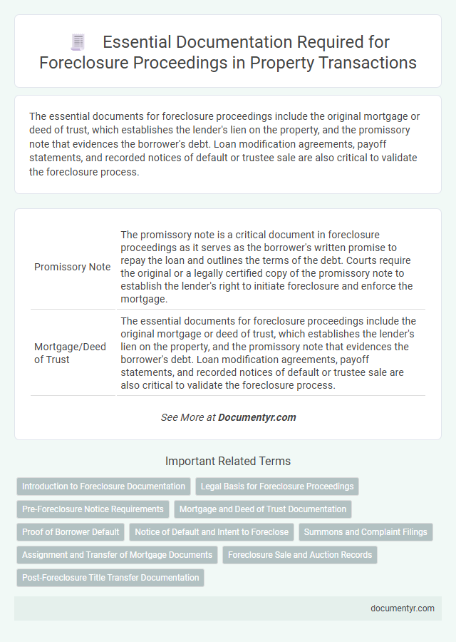 Essential Documentation Required for Foreclosure Proceedings in Property Transactions