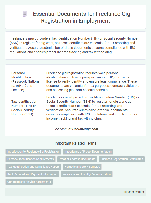 Essential Documents for Freelance Gig Registration in Employment