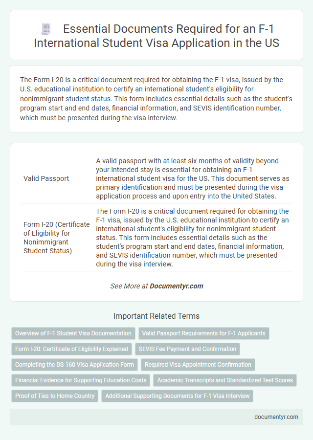 Essential Documents Required for an F-1 International Student Visa Application in the US